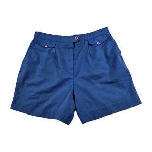 David Smith Vintage‎ Shorts Women's Size 16 Blue Pleated USA Made